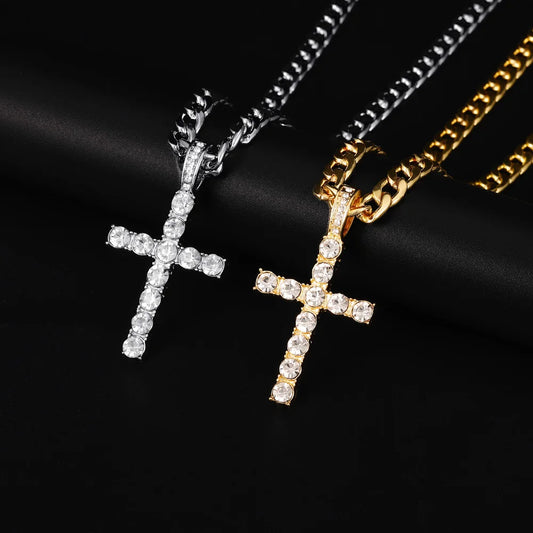 Iced Out Cross Pendant Necklace