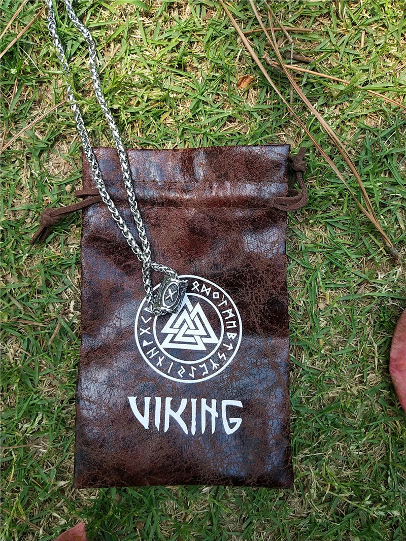 Norse Vikings Thor's Hammer Mjolnir Scandinavian Rune Amulet Necklace Stainless Steel Chain Vegvisir Anchor Pendant Male Jewelry