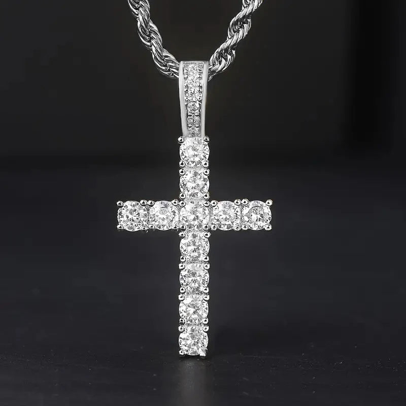 Luxury Zircon Cross Pendant Necklace