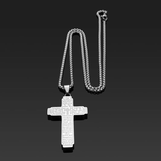 TrendMen Rock Crucifix Cross Pendant Necklace