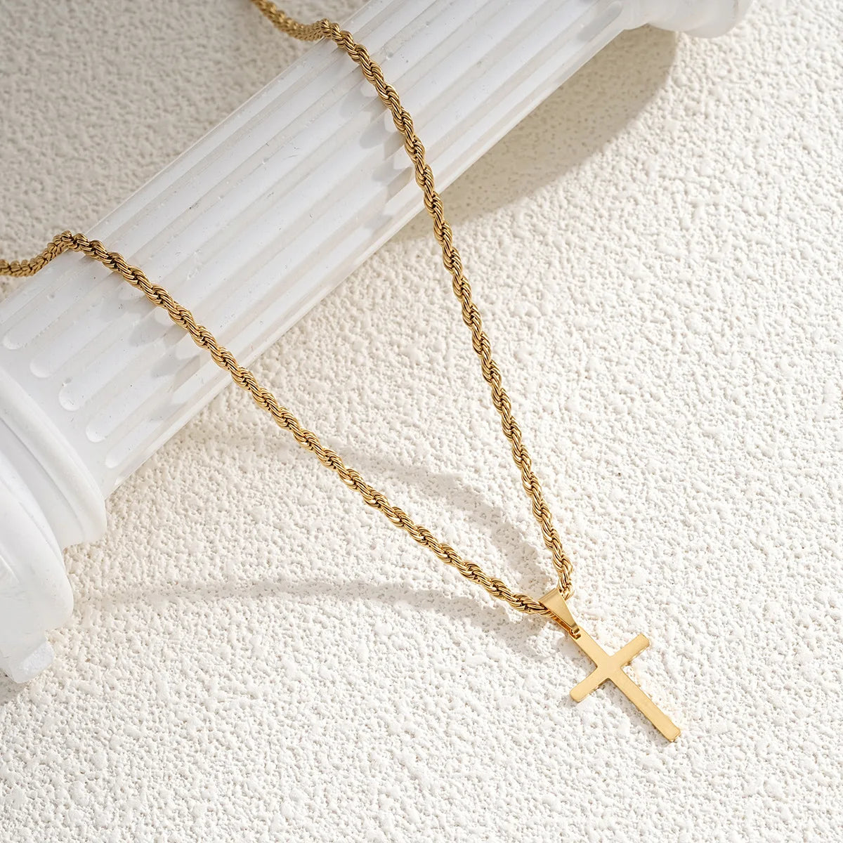 Sleek Cross Pendant Necklace