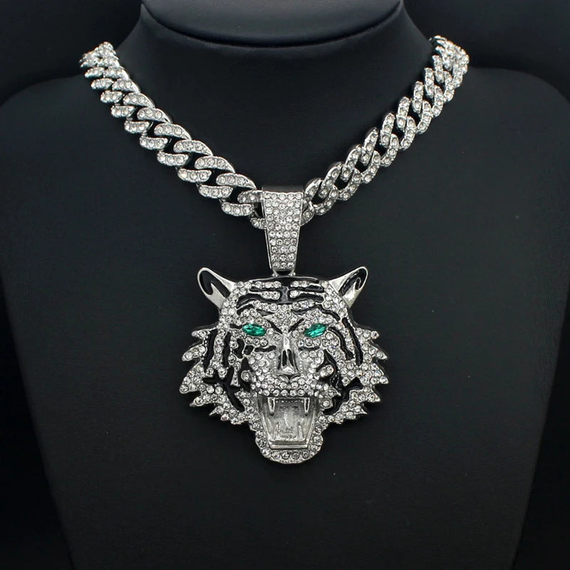 Big 3D Tiger Pendant Necklace