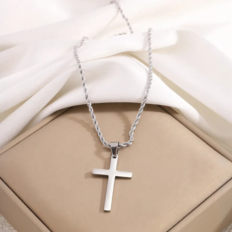 Sleek Cross Pendant Necklace