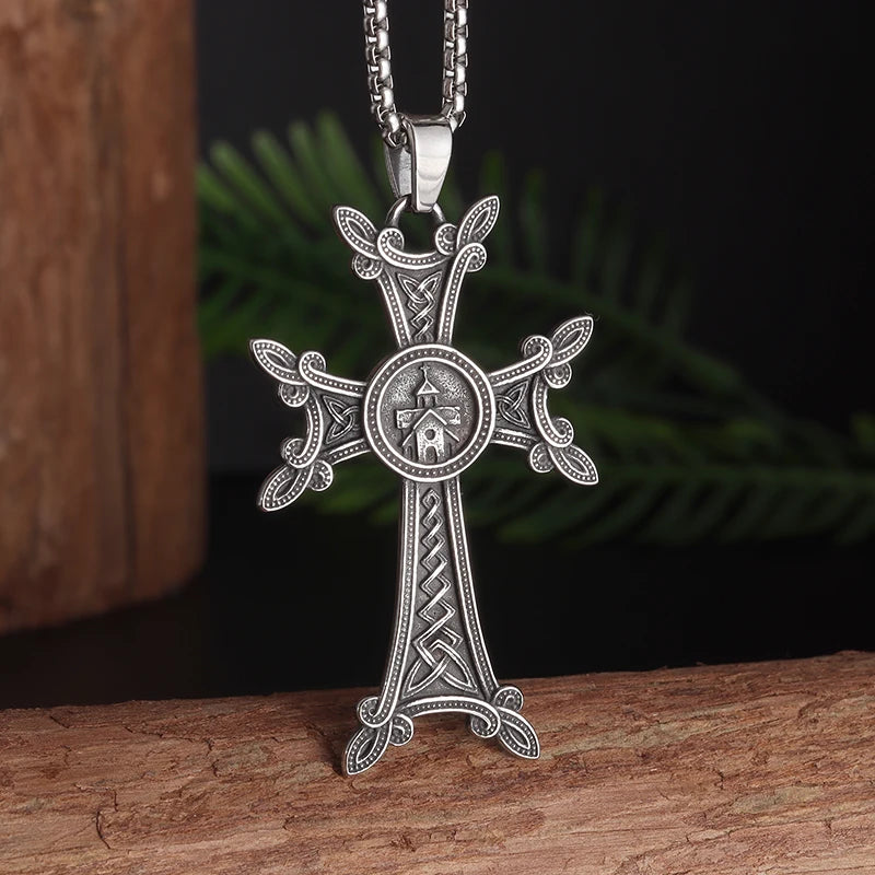 Retro Gothic Blue Evil Eye Protection Pendant Necklace for Men Boys Biker Amulets Punk Jewelry Gifts