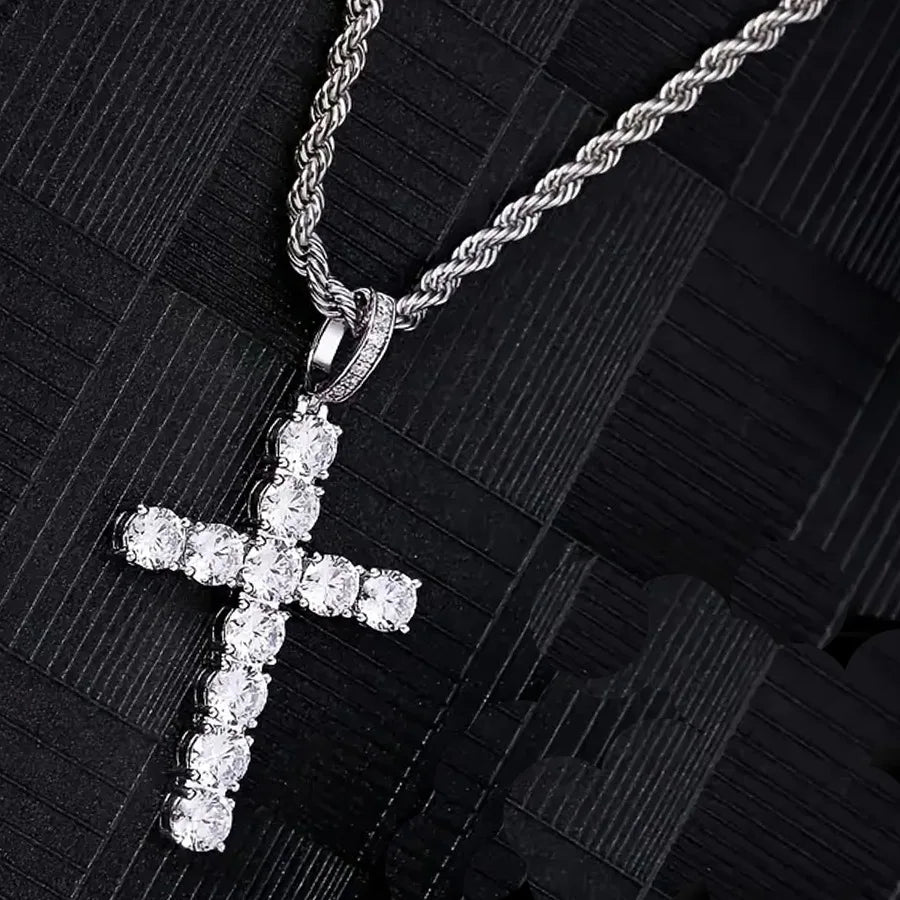Iced Out Cross Pendant Necklace