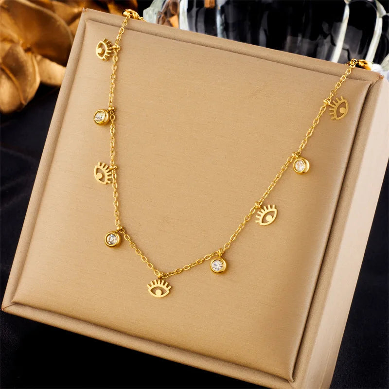 Eye Crystal Pendant Necklace