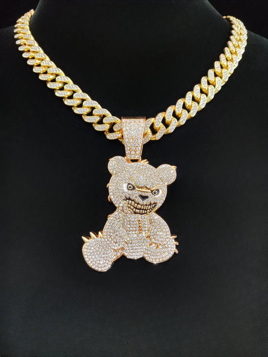 Hip Hop Bear Pendant Necklace