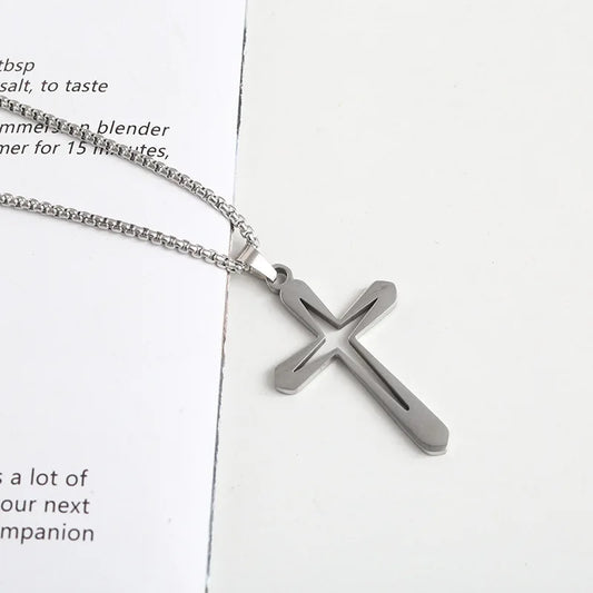 Hollow Cross Pendant Necklace