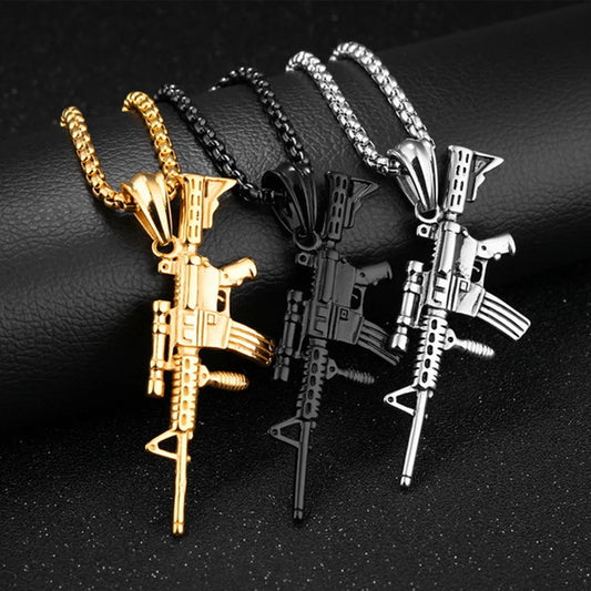 Machine Gun Pendant Necklace