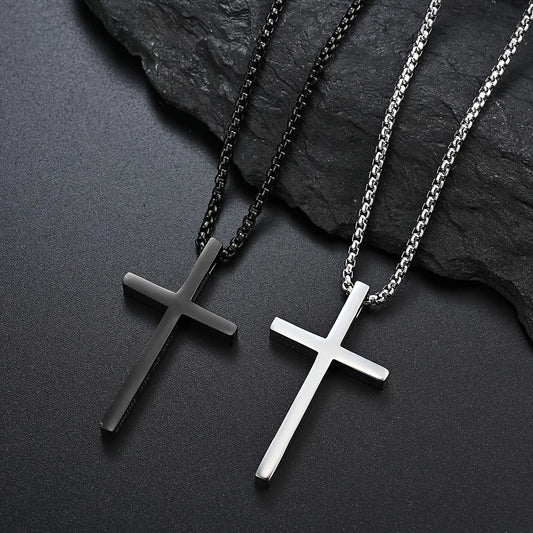 Engraved Jesus Cross Necklace
