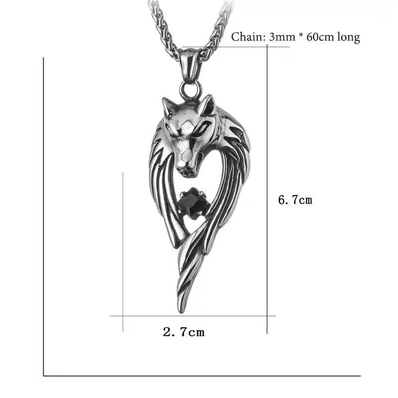 Fashion Wolf Pendant Necklaces For Men Glow Domineering Animal Vintage Chain Glowing Necklace Punk Hiphop Jewelry Accessories