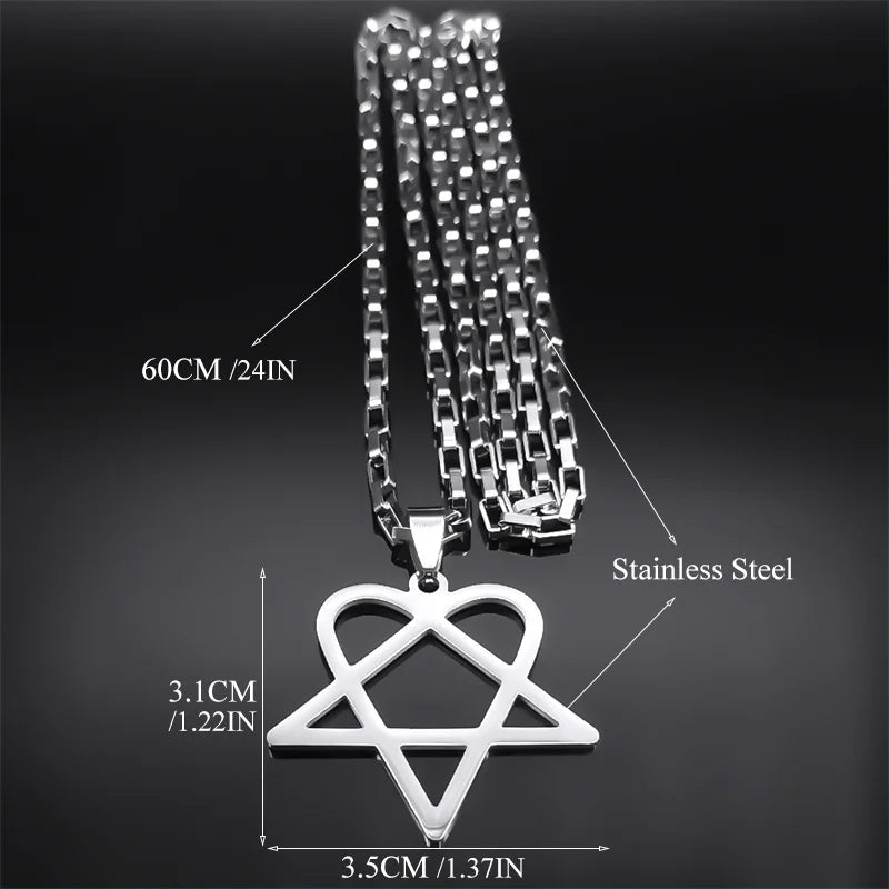 Heartagram Star Pendant Necklace