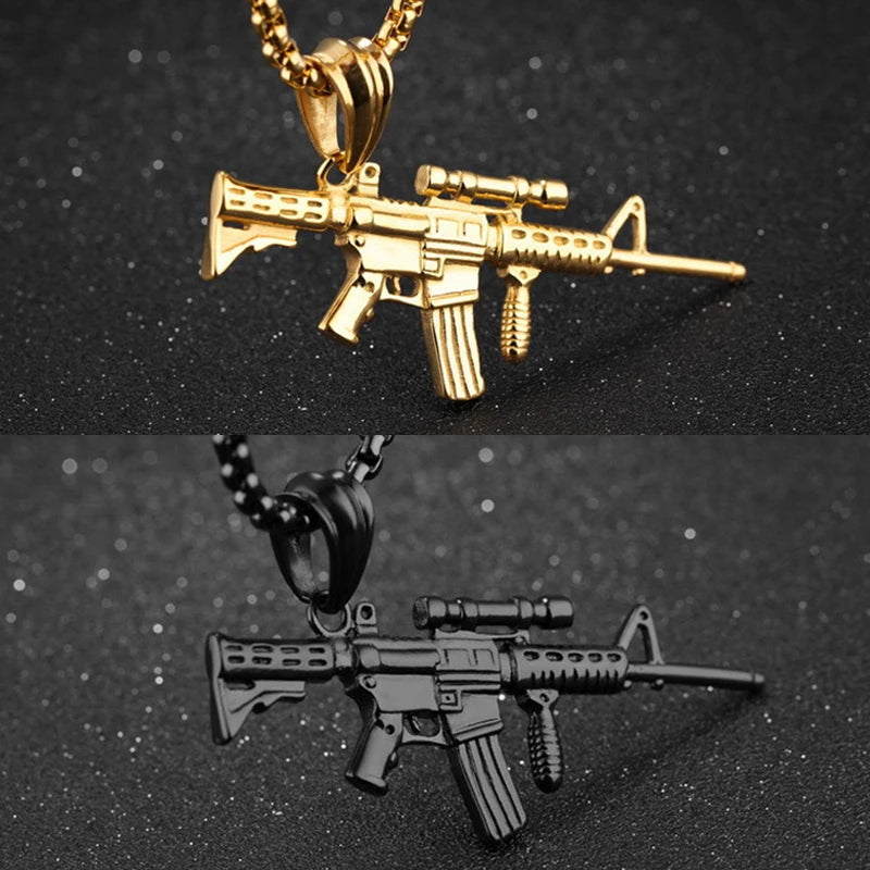 Machine Gun Pendant Necklace