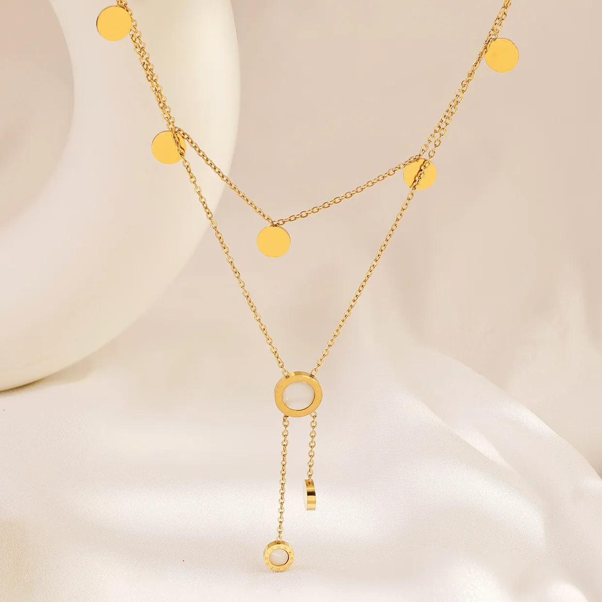 Round Roman Numeral Pendant Necklace