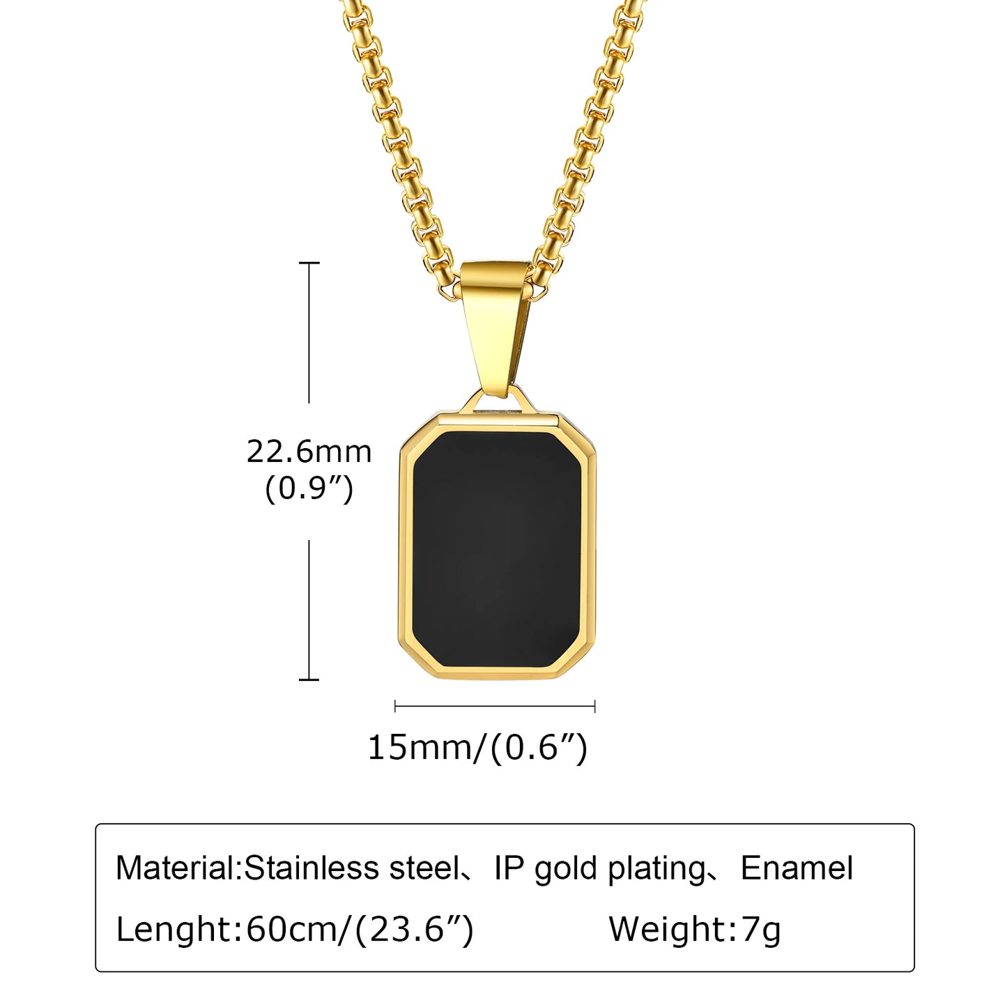 Trendy Pendant Necklaces for Men Boys,Square Natural Stone Stainless Steel Necklaces,New Hip Hop Cool Jewelry Gifts