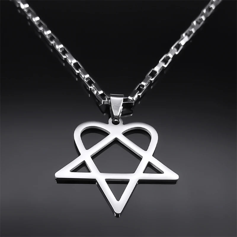 Heartagram Star Pendant Necklace