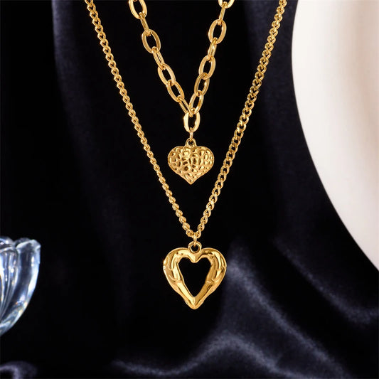 Folded Heart Pendant Necklace