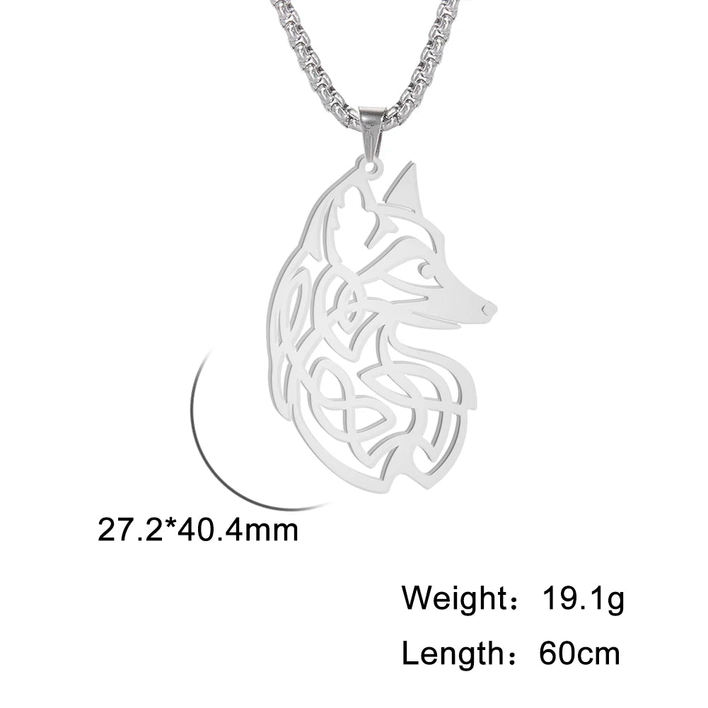 My shape Wolf Necklace for Men Women Stainless Steel Necklaces Men's chain Fashion Animal Male Necklace Punk Jewelry Boy Gifts