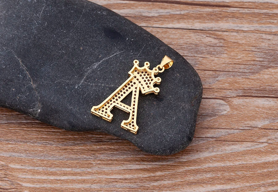 Luxury Crown Letter Necklace