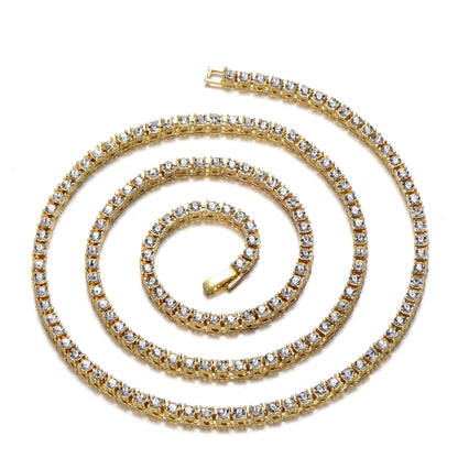 New Classical 4MM Tennis Chain Iced Out Bracelet Necklace Men Fashion Hip-Hop Jewelry Women 8/16/18/20/24/30inch Choker Gift