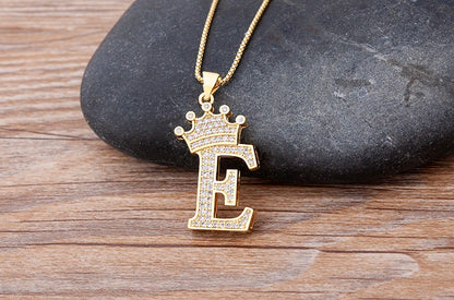Luxury Crown Letter Necklace