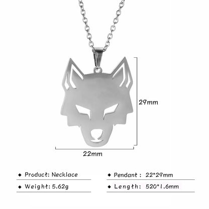 My shape Wolf Necklace for Men Women Stainless Steel Necklaces Men's chain Fashion Animal Male Necklace Punk Jewelry Boy Gifts