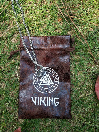 Norse Vikings Thor's Hammer Mjolnir Scandinavian Rune Amulet Necklace Stainless Steel Chain Vegvisir Anchor Pendant Male Jewelry