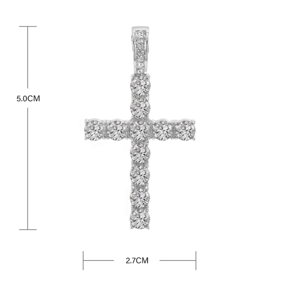 Iced Out Cross Pendant Necklace