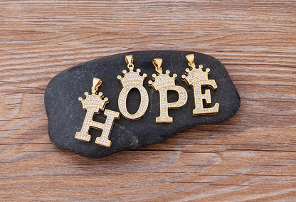 Luxury Crown Letter Necklace