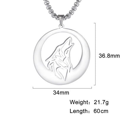 My shape Wolf Necklace for Men Women Stainless Steel Necklaces Men's chain Fashion Animal Male Necklace Punk Jewelry Boy Gifts