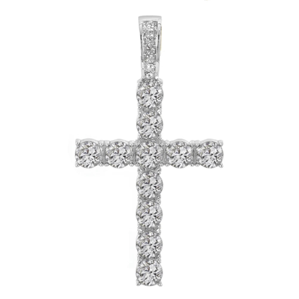 Iced Out Cross Pendant Necklace