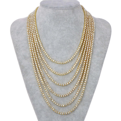 New Classical 4MM Tennis Chain Iced Out Bracelet Necklace Men Fashion Hip-Hop Jewelry Women 8/16/18/20/24/30inch Choker Gift