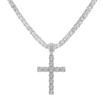 Iced Out Cross Pendant Necklace