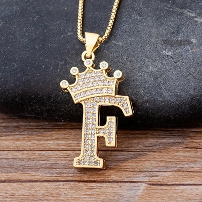 Luxury Crown Letter Necklace