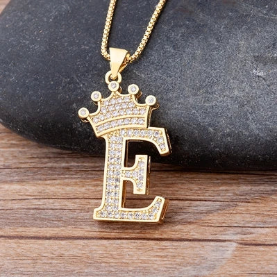 Luxury Crown Letter Necklace