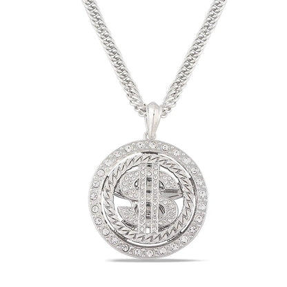 Rotatable Dollar Pendant Necklace