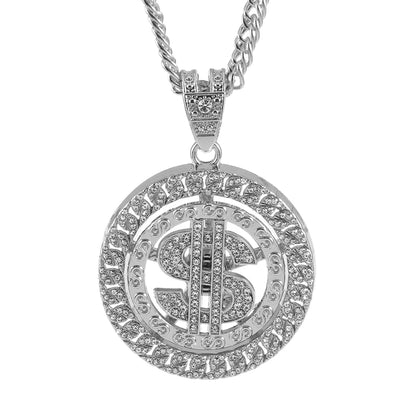 Rotatable Dollar Pendant Necklace