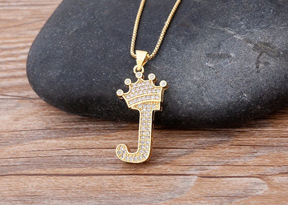 Luxury Crown Letter Necklace