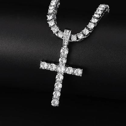 Iced Out Cross Pendant Necklace