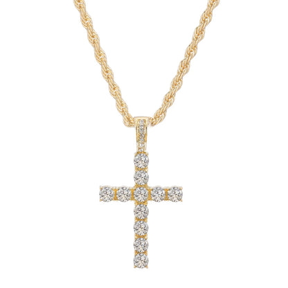 Iced Out Cross Pendant Necklace