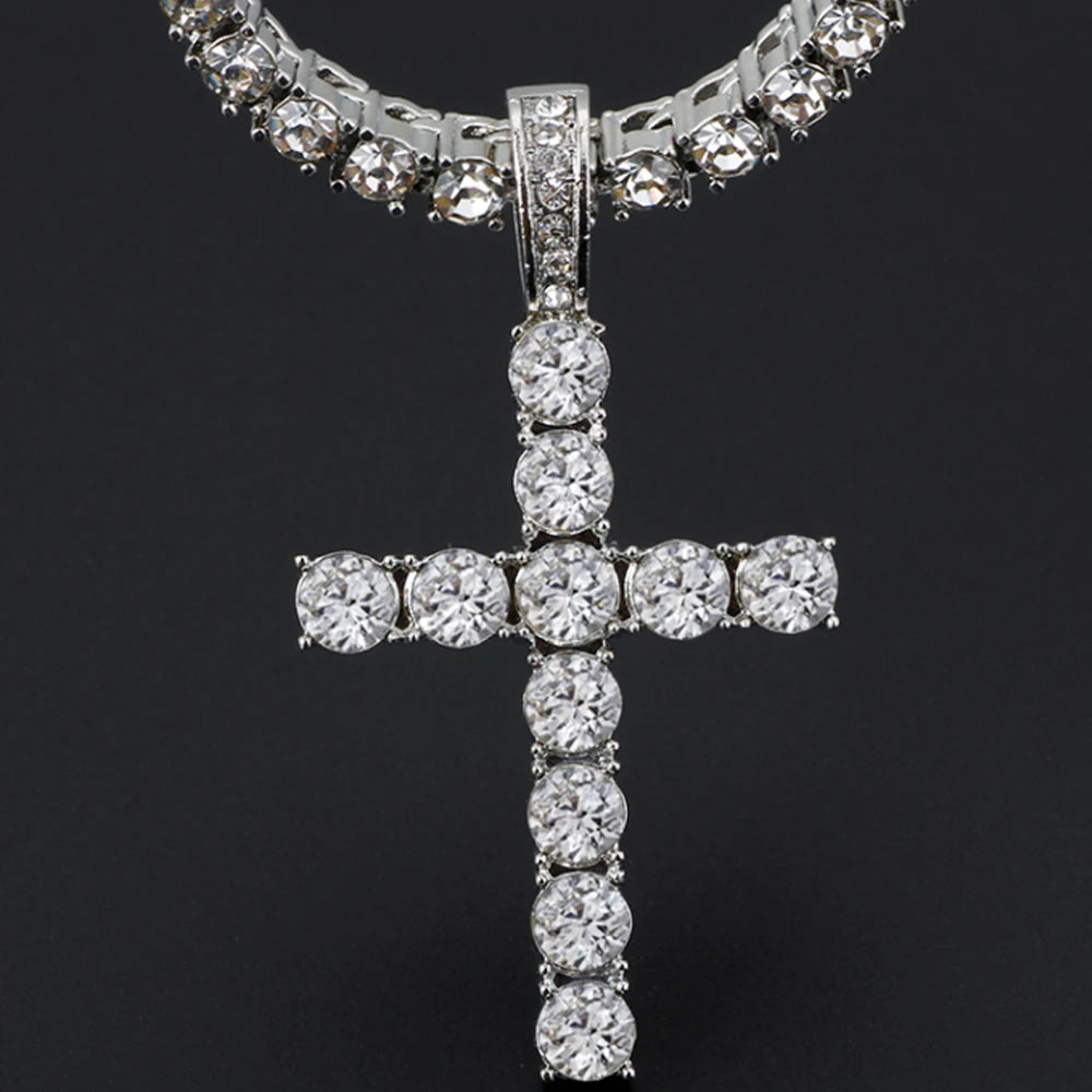Iced Out Cross Pendant Necklace