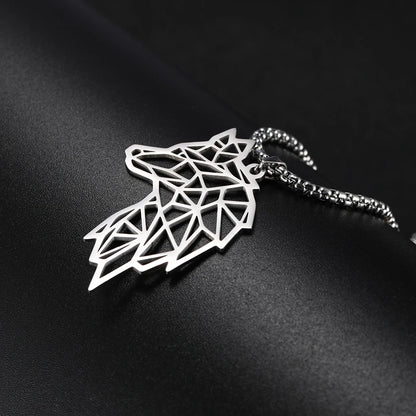 My shape Wolf Necklace for Men Women Stainless Steel Necklaces Men's chain Fashion Animal Male Necklace Punk Jewelry Boy Gifts