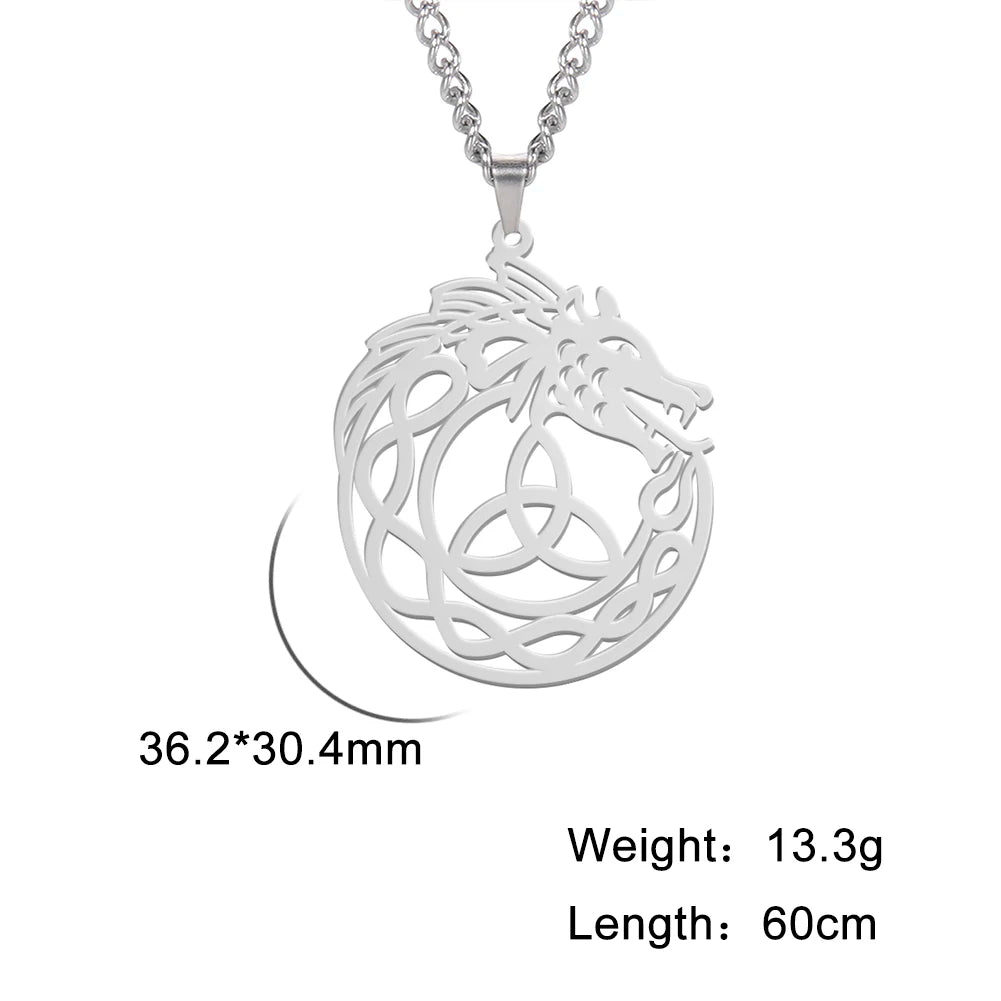 My shape Wolf Necklace for Men Women Stainless Steel Necklaces Men's chain Fashion Animal Male Necklace Punk Jewelry Boy Gifts
