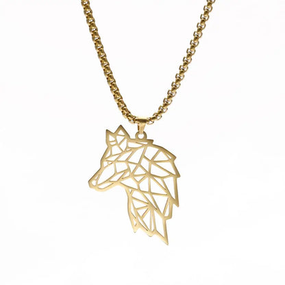 My shape Wolf Necklace for Men Women Stainless Steel Necklaces Men's chain Fashion Animal Male Necklace Punk Jewelry Boy Gifts