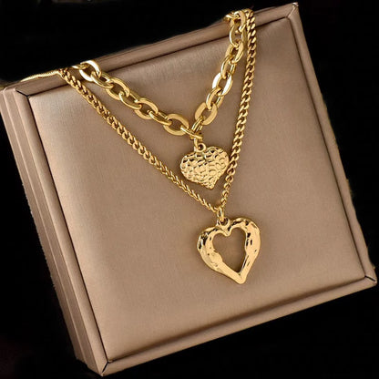 Folded Heart Pendant Necklace