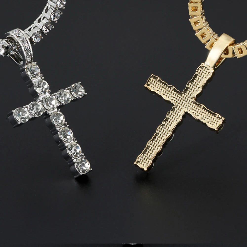 Iced Out Cross Pendant Necklace