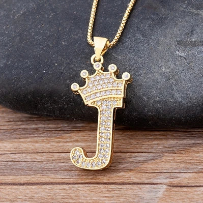 Luxury Crown Letter Necklace