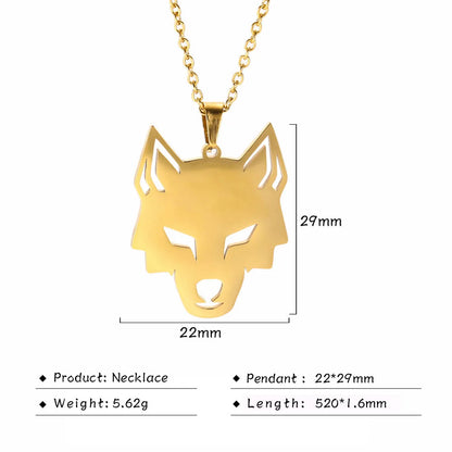 My shape Wolf Necklace for Men Women Stainless Steel Necklaces Men's chain Fashion Animal Male Necklace Punk Jewelry Boy Gifts