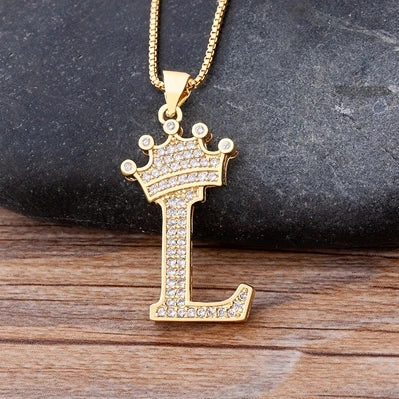 Luxury Crown Letter Necklace