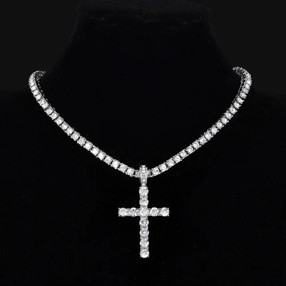 Iced Out Cross Pendant Necklace